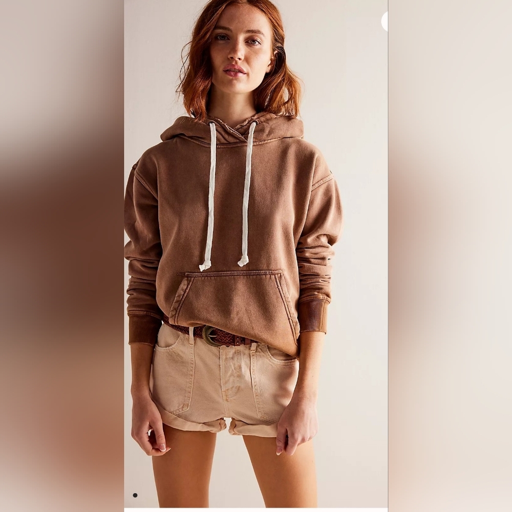 Free People - We The Free Zuma Hooded Sweatshirt In Rawhide Colour